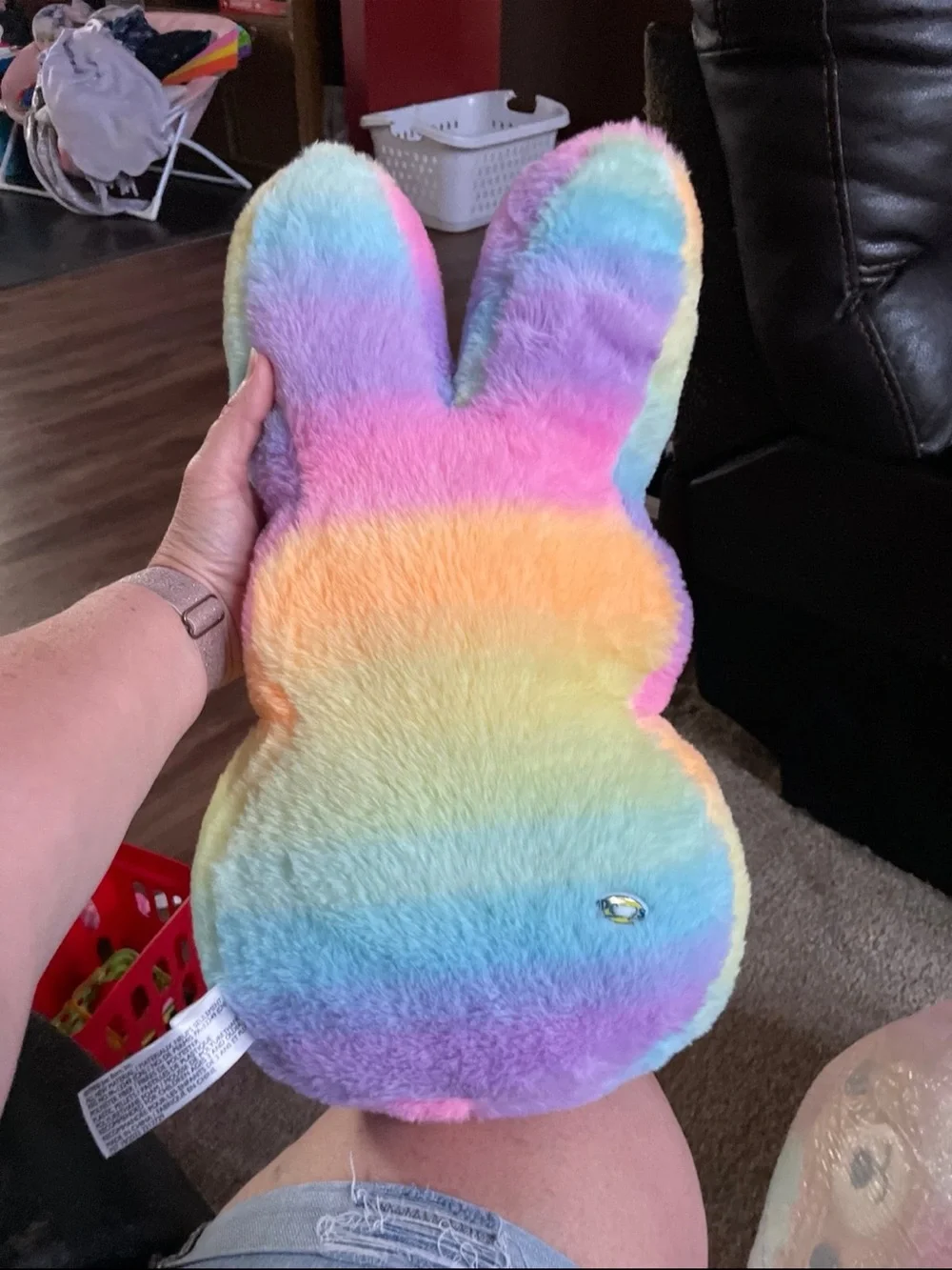 Rainbow Pastel Bunny Plush Stuffed Animal - Soft Multicolor Comfort